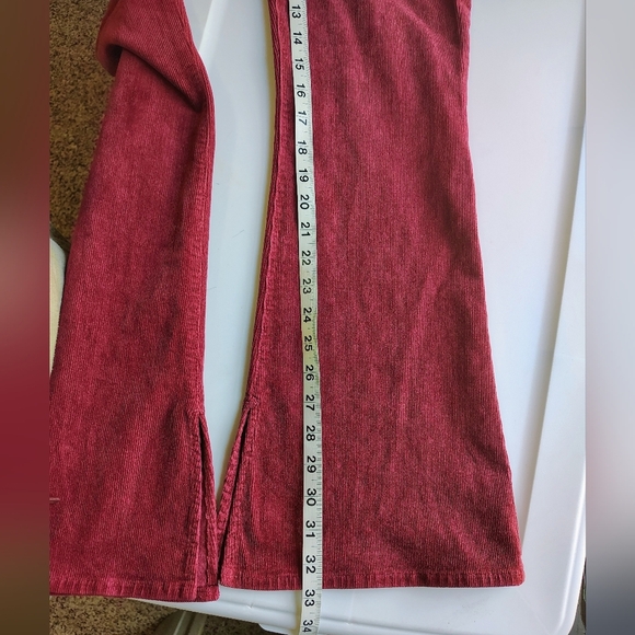 7 for all mankind ultra high-rise skinny boot tailorless burgundy corduroy Pants - Picture 8 of 17